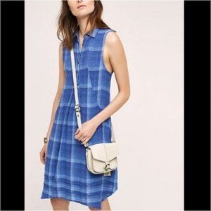 Anthro Isabella Sinclair Plaid Shirtdress Gauze Pockets